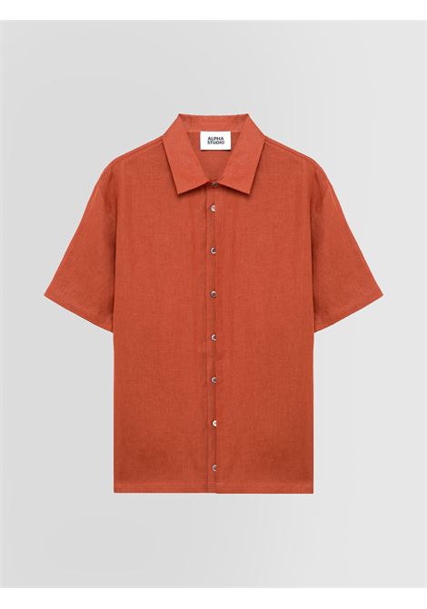 Alpha Studio camicia in lino color ruggine a maniche corte ALPHA STUDIO | CAMICIE | AU-5375L1011